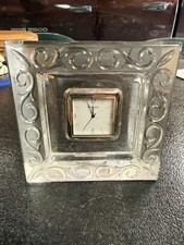 Marquis By Waterford Crystal Desk Clock Arabesque Pattern Needs Battery