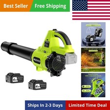 Leaf Blower Cordless with 2 x 4.0Ah Battery Operated and Fast Charger, 650CFM...