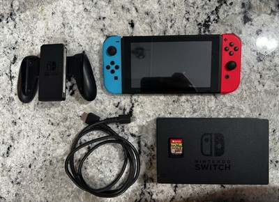 Nintendo Switch Console Black with Red/Blue Joy-Con, Dock, Wi-Fi Capability