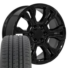 Oe Wheels Cv65 20x9 Black Rims Bridgestone Tires Set 6x139.7 26 Et