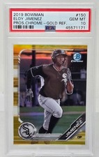2019 Bowman Chrome Gole Refractor ELOY JIMENEZ RC CARD /50 PSA 10 GEM MINT