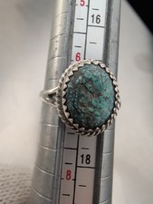 Navajo Sterling Silver Kingman Turquoise Ring...