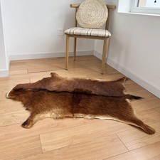 Red Deer Hide Rug Deerskin, 2.3X1.8 Ft,Hunting Rug,Fawn Mat,Antelope Carpet