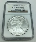 1986 S American Silver Eagle NGC PF 70 Ultra Cameo First Year