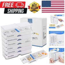 Weekly Pill Organizer 7 Day AM/PM   4 Compartments per Day, Arthritis Friendl...