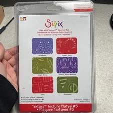 NIP Sizzix Texturz Texture Plates Kit #5 654968 3 2-sided Plates