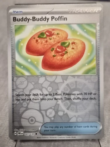 Buddy-Buddy Poffin Uncommon Reverse Holo SV: Prismatic Evolutions 101/131 NM