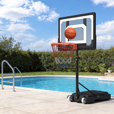 Basketball Hoop Pool Goal System Adjustable Backyard 1.15M-2.1M with 2 Balls