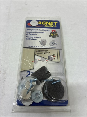 #ad 2 Pk Power Magnetic Latch Kit 16 lb. Pull for Cabinet Doors NEW $9.89