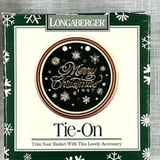 Longaberger 1997 Merry Christmas Basket Tie-On - New