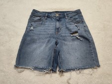 Wild Fable Shorts Womens 8 Distressed Cut Off Bermuda Denim Jean Cotton Stretch