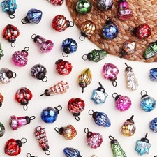 Indianshelf 25 Piece Handcrafted Glass Vintage Ornaments with Gift Box- Vinta...