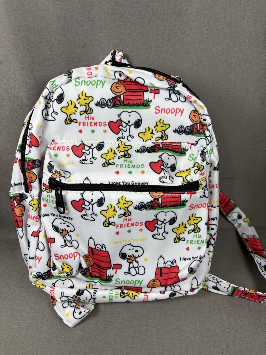 Finex Snoopy All Over Cartoon Print Small Mini Backpack View 2