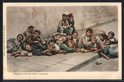 Ansichtskarte Neapel / Napoli, Dolce far niente, Lazzaroni 