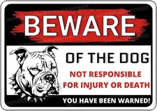 Beware Of The Dog Pitbull You Have Been Warned Aluminum Tin Metal Signs Outdoor