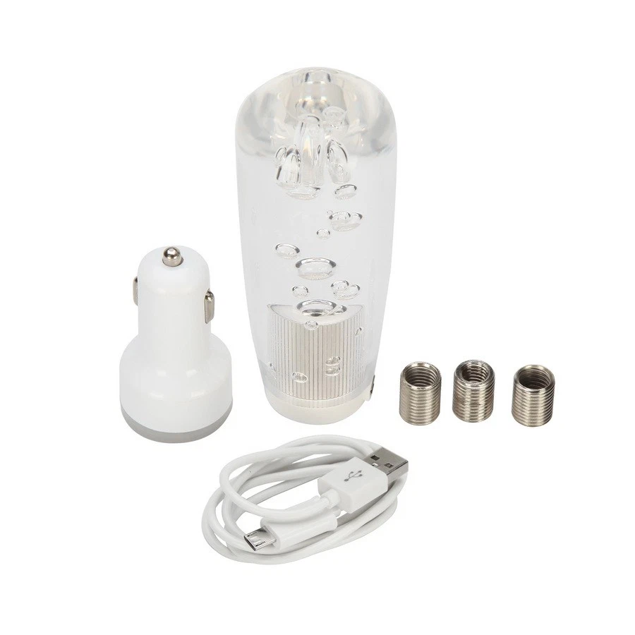 Perilla de cambio manual de luz LED burbuja de cristal colorido universal Foto 2 de 4