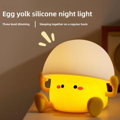 Mushroom Night Lights Egg Yolk LED USB Silicone Desk GXT Ligh Night Lamp K7 KL
