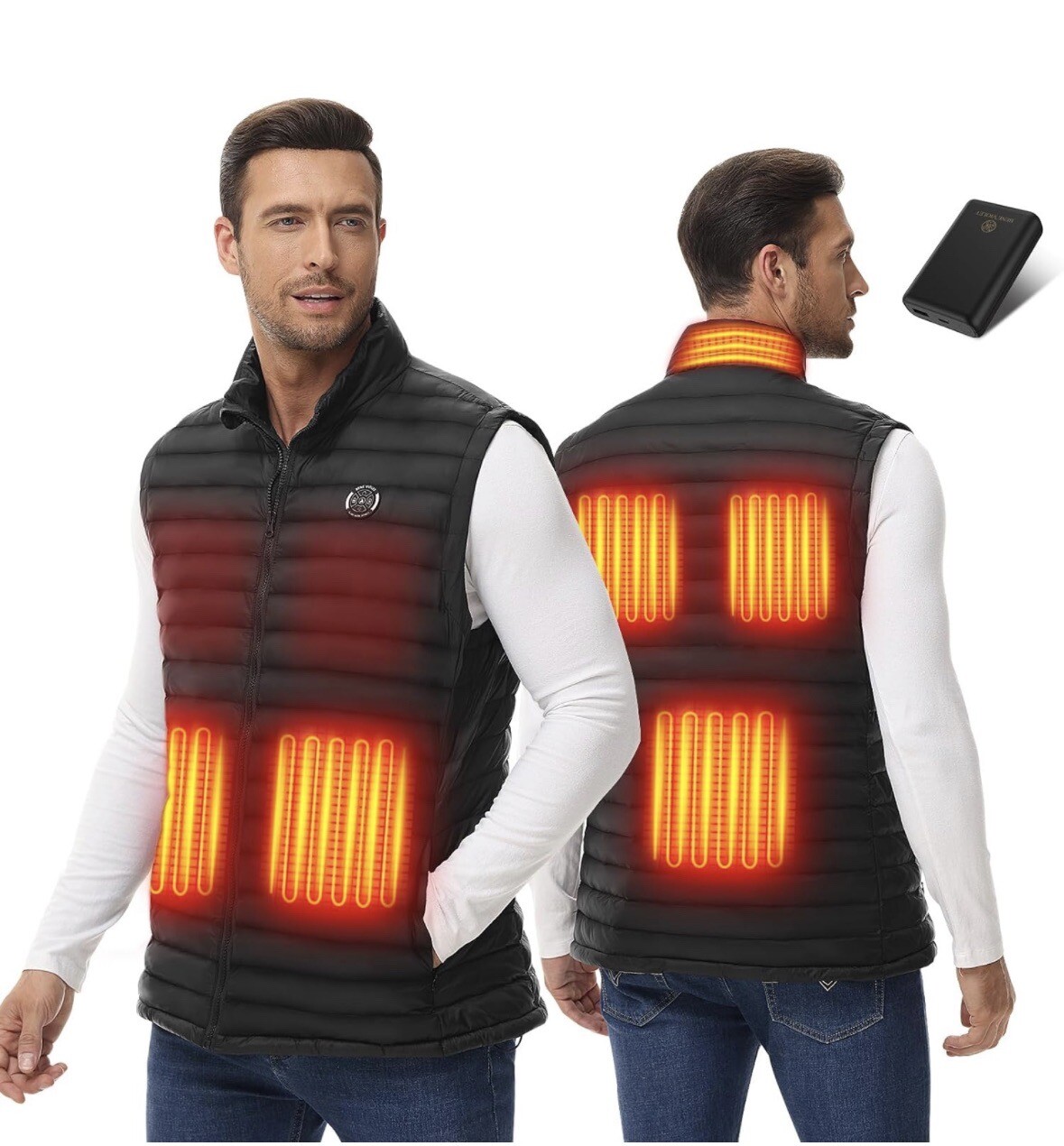 Men's Lightweight Heated Vest with Battery Pack - Size Small-image