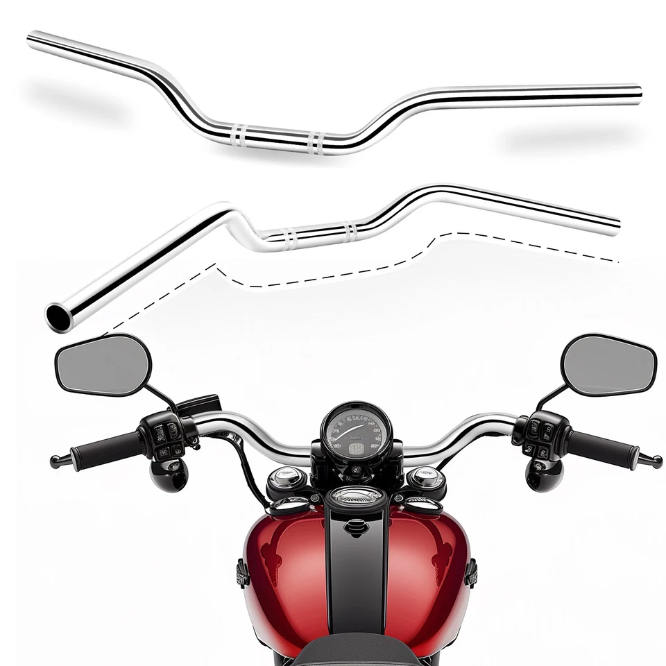 Guidões de barra de arrasto para motocicleta 25mm 1" para Yamaha XS650 750 850 900 1100 - Imagem 3 de 4