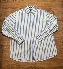 Paul Fredrick Shirt Mens XL Striped Button Front Finest Long Staple Cotton Top
