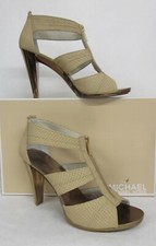 Michael Kors Berkley T Strap Nude Embossed Sandal - size 11