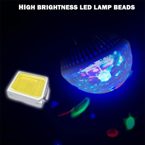 RGB LED Disco Light Bulb E27 3W Colourful Stage Magic Rotating Party Club Lamp E - Picture 4 of 17