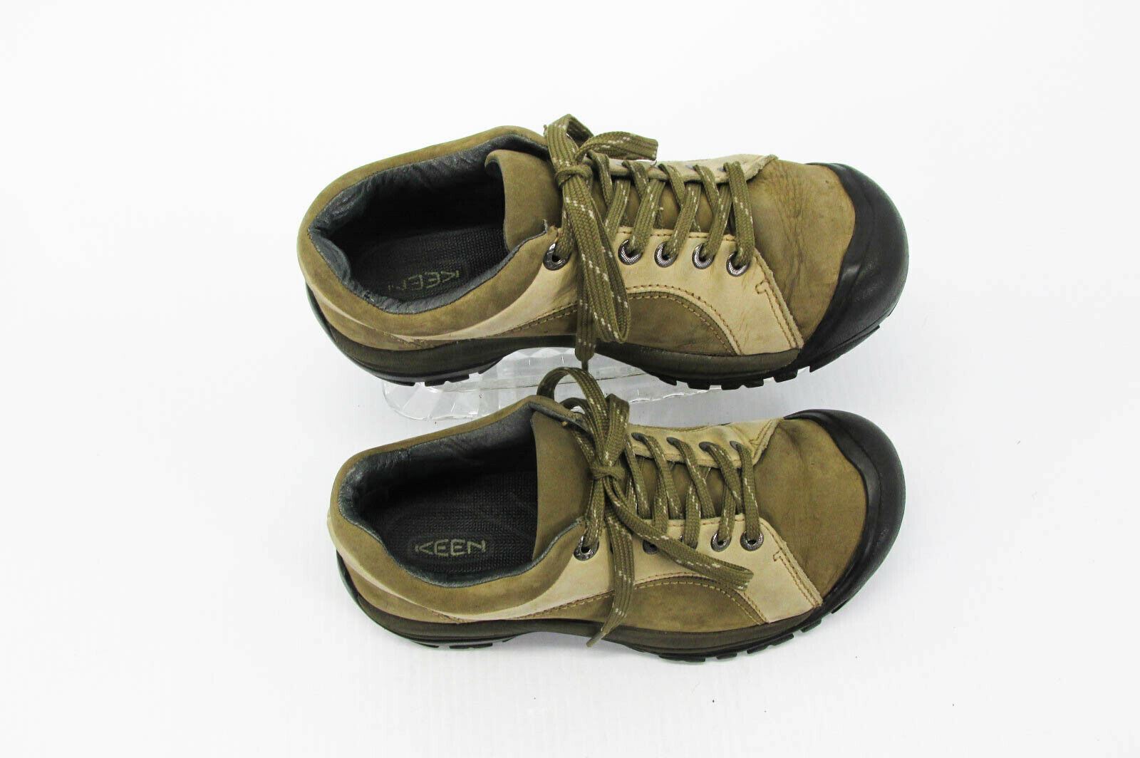 Scarpa donna Keen Briggs taglia 7M marrone pelle escursionismo Oxford sneaker usata xq