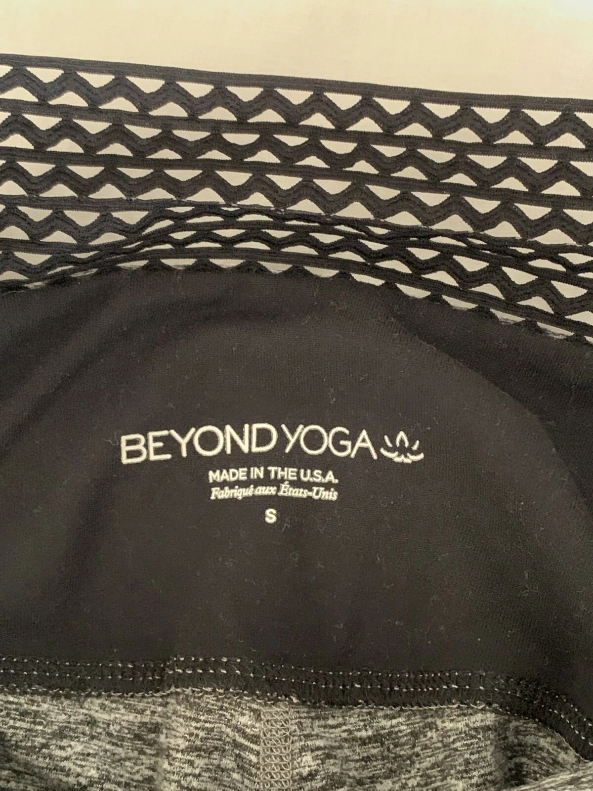 beyond-yoga sheer illusion banded waist and cuffs spacedye leggings