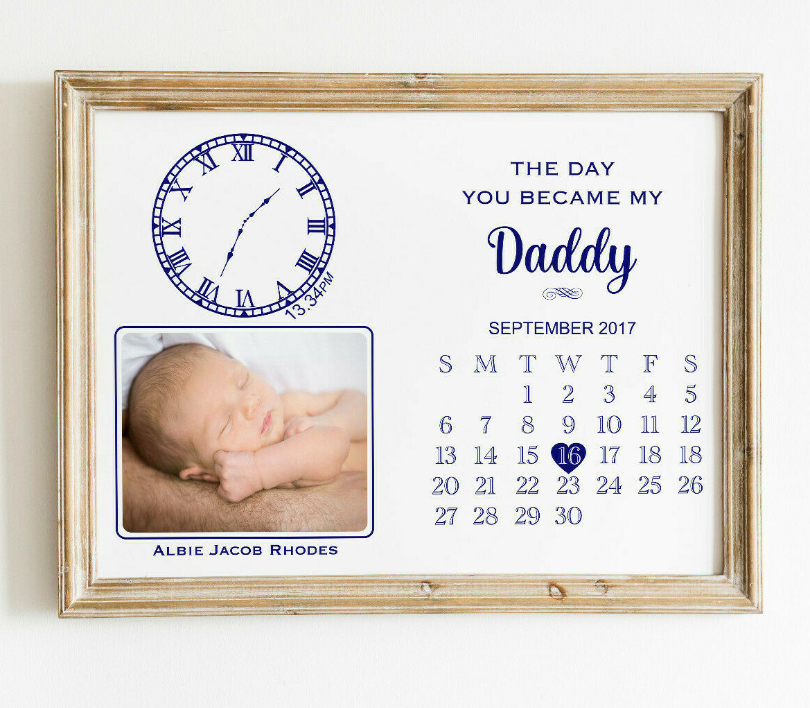 Personalised Baby Birth Calendar Photo Collage Word Art Print Day