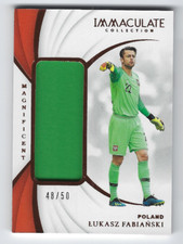LUKASZ FABIANSKI 2018-19 PANINI IMMACULATE SOCCER GAME USED JERSEY RELIC /50