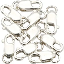 10 Sterling Silver Straight Lobster Claw Clasps 9mm