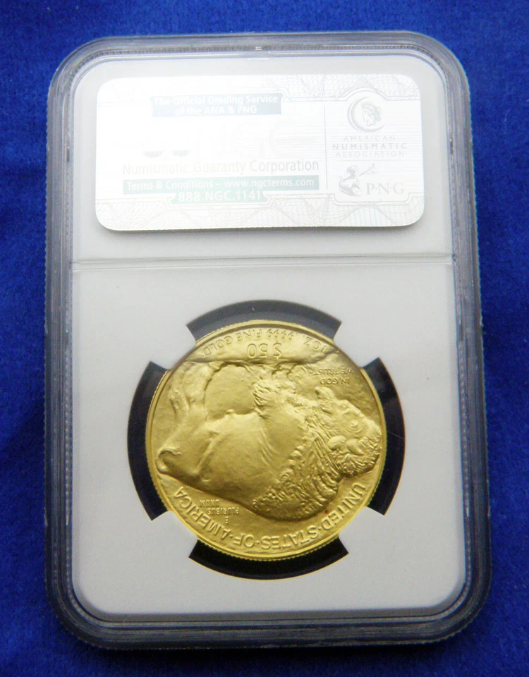 2006 Gold Buffalo $50 .9999 Fine Gold "FIRST YEAR OF ISSUE" - NGC MS70  - Image 3 of 4