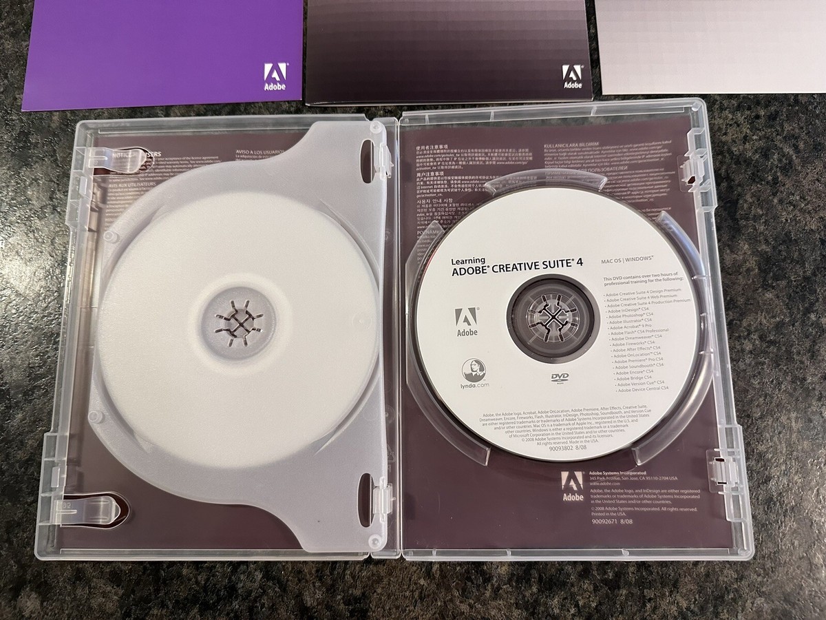Adobe InDesign CS4 macOS w/ Learning Disks & Original