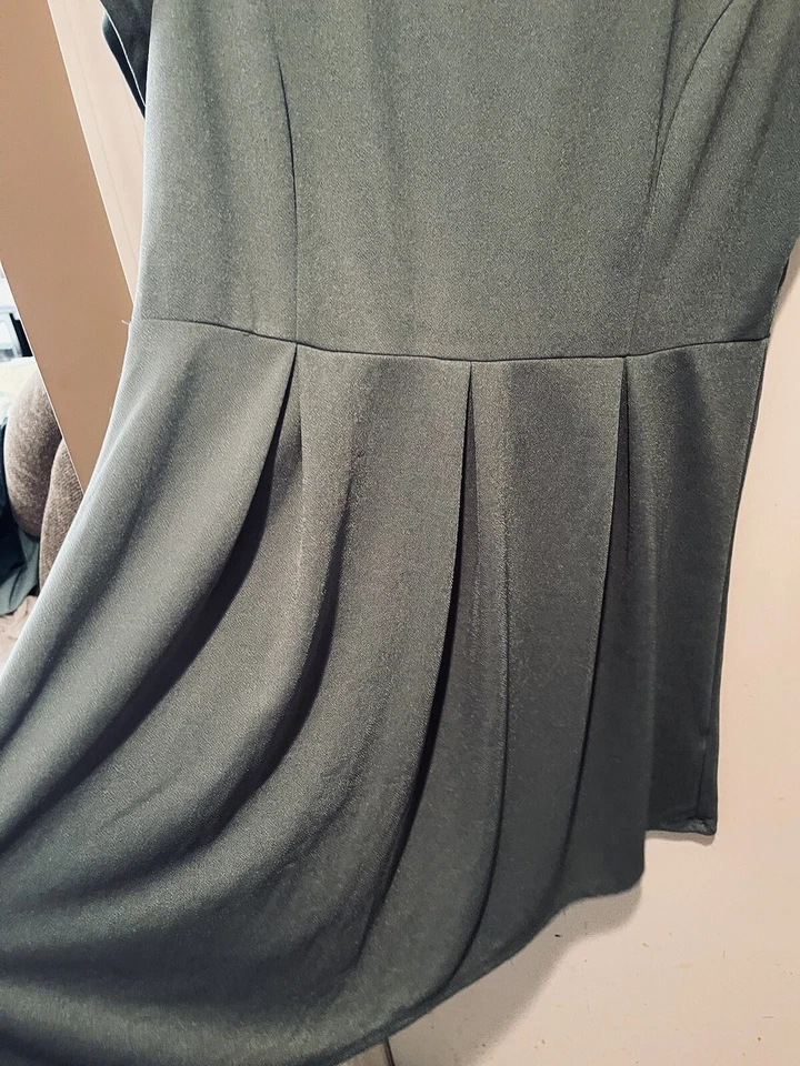 Vestido de niña escolar estilo retro años 50 para mujer verde cuello Peter Pan más 1X disfraz Foto 3 de 4