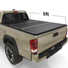 5ft Frp Hard Tri-fold Tonneau Cover Truck Bed For 2016-2023 Toyota Tacoma Wled