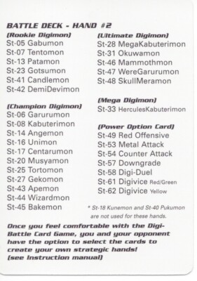 digimon cards 1999 list 1999 Digimon Bandai - 1st Edition Starters Digimon Cards - Pick From List  🔥🔥