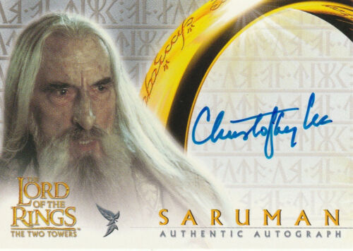 Chritopher Lee 2002 Topps Herr der Ringe Auto Saruman - Bild 1 von 2