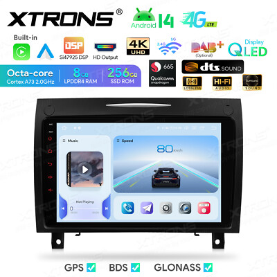 9'' QLED 8-Kern Qualcomm 665 8G+256GB Android 14 Autoradio Für Mercedes SLK R171