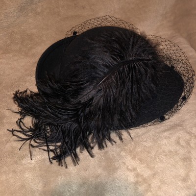 Ladies michael howard wool hat Georgie feathers net Party  display picture 2