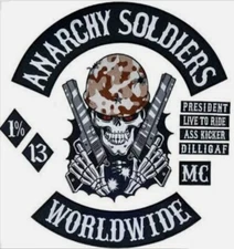 Anarchy Soldiers Worldwide Iron On Patch CM Large FREE SHIPPING, 