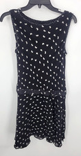 Vintage Cynthia Howie Dress Womens 8 Black Butterfly Silk Print Sleeveless Artsy