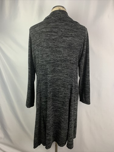 Large Rhonda Shear Long Sleeve Long Lightweight Cardigan Women's Heather Gray Bl - Picture 4 of 6