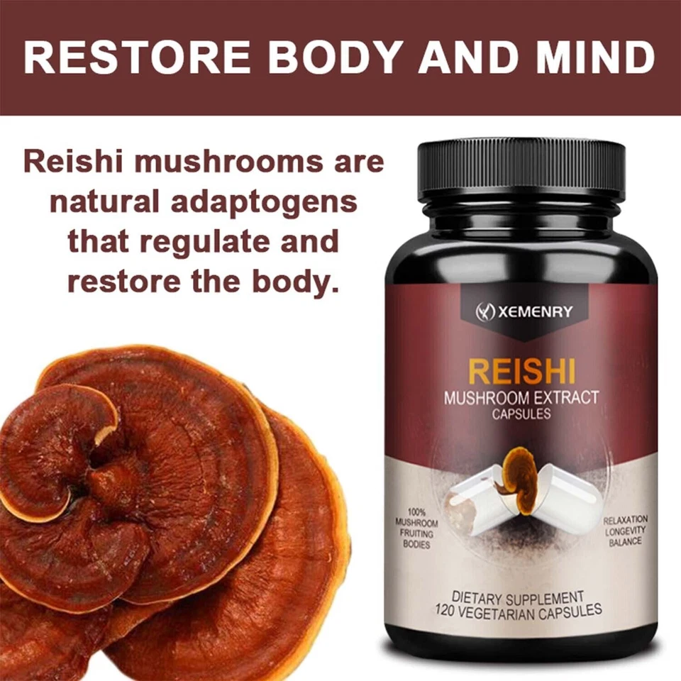 Estratto di fungo Reishi (Ganoderma Lucidum) 1000 mg - Salute immunitaria e - Immagine 3 di 4