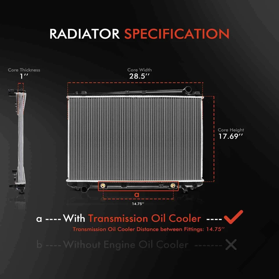 Radiador para Toyota Sienna 1998-2003 transmisión automática 3,0 L con transmisión Enfriador de aceite Foto 2 de 4