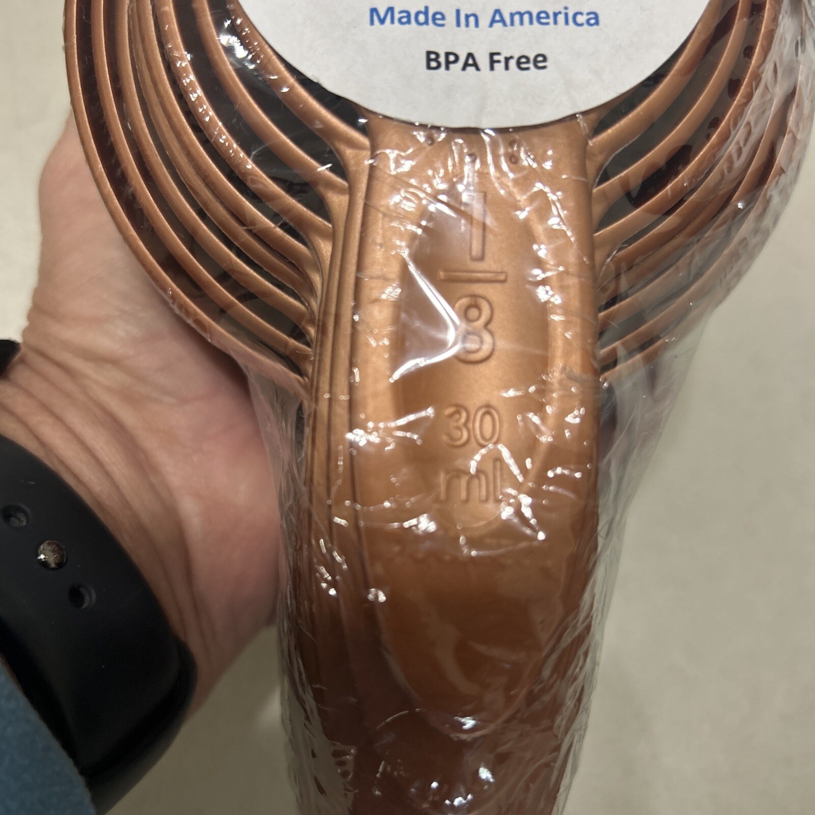 Pourfect Measuring Cup Set Satin Copper Brown 9 Piece 1/8 To 2 Cups USA