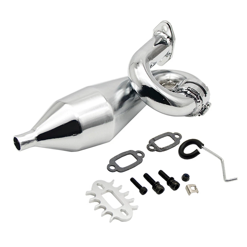 Auspuff Tuned Rohr mit CNC Klemme für 1/5 RC HPI Rovan BAJA 5B 5T 5SC King Motor - Bild 2 von 4