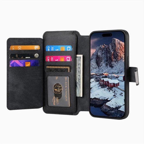 Card Wallet Hybrid Holder Magsafe Flip Cover For iPhone 16 15 14 13 12 Pro Max - Picture 14 of 26