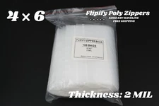 4x6 Clear 2 Mil Zip Poly Plastic Zipper Bags Reclosable Lock Small Baggies