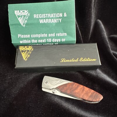 BUCK KOJI FOLDER JAPAN LINER LOCK B204-00-0 CAT. #5120 CHINESE QUINCE WOOD L.E.