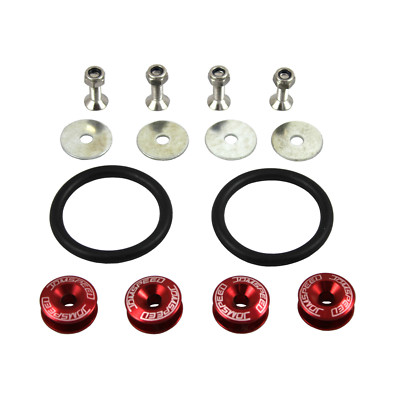 Red Trunk Quick Release Fastener Universal CNC Billet Bumper Kit JDMSPEED